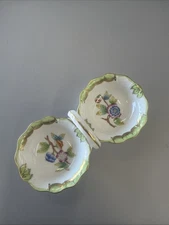 Herend Hungary Queen Victoria Twin Salt Dip
