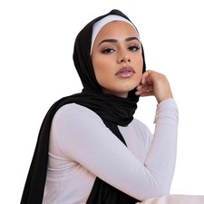 Hijab Scarf for Women Soft Cotton Muslim Jersey Hijab Head Wrap Scarves Fashi...