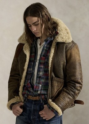 Polo Ralph Lauren Leather-Trim Shearling Flight Avistor Jacket (several Sizes)