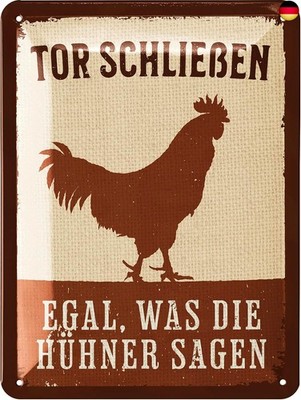  LANOLU Retro Tin Sign Chicken Coop Sign - Tor schließen egal was die HüHNER S 