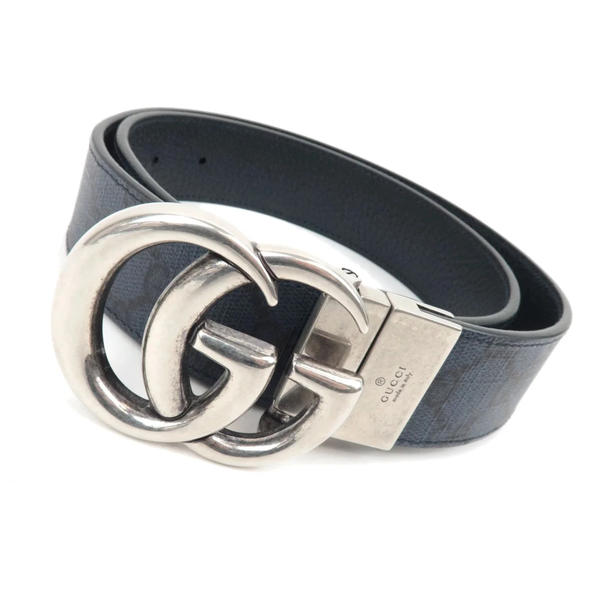 VTG GUCCI BLUE LEATHER BELT 70•30 Gucci Vintage Belts for sale | eBay main image 2