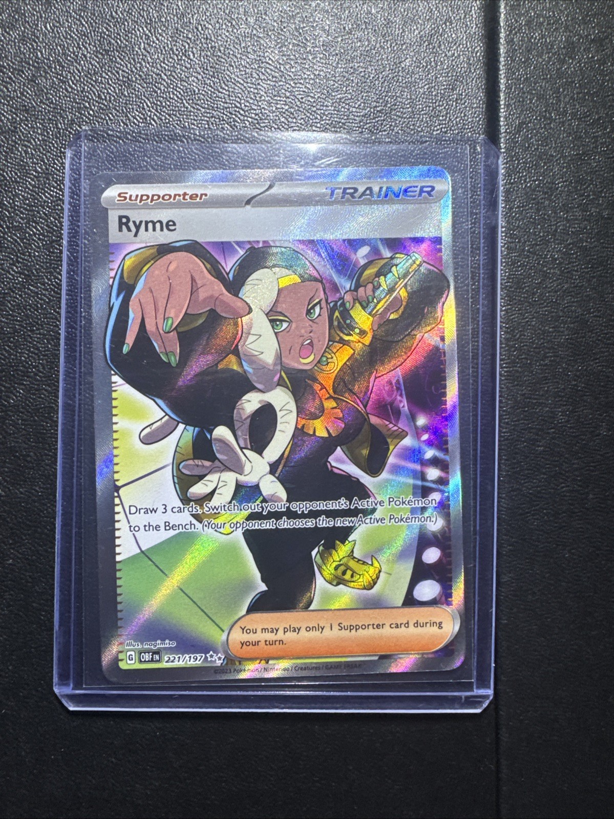 Pokémon TCG Ryme Trainer Obsidian Flames Holo Ultra Rare Card 221/197