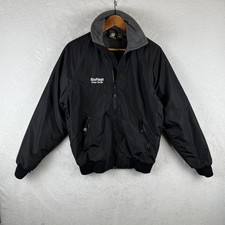 Chaqueta Hartwell Para Hombre Pequeña Negra Forrada de Vellón Nylon Bombardero Seis Banderas Sobre Texas