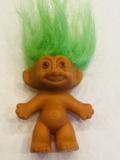 Vintage Russ Troll Doll w/ Green Hair  Amber Eyes 1990s Toy Collectible BIN 20
