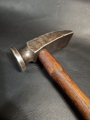 Antique Vintage Cobblers Hammer Shoe Maker, Leather Tool Genuine Hickory