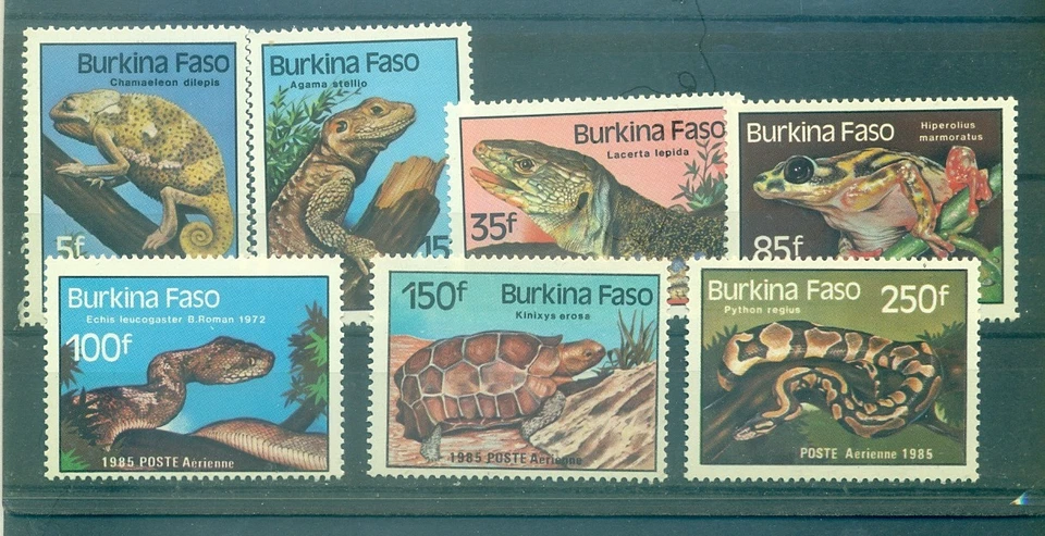 Burkina Faso - Sc# 696-702. 1985 Reptiles. MNH $8.60. - Image 1 of 1