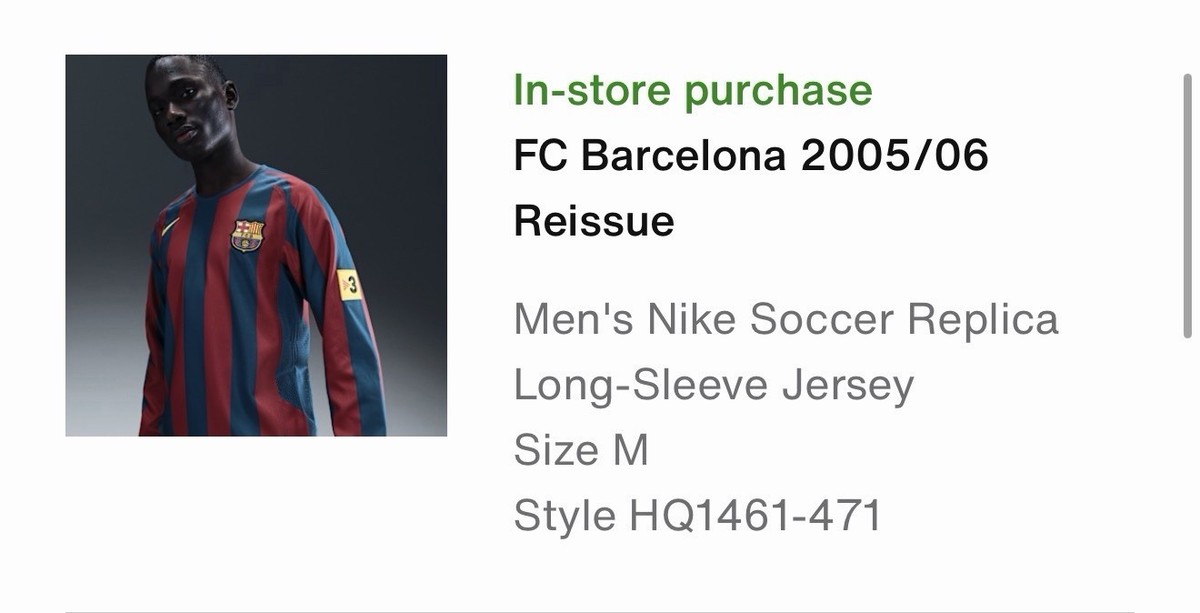 Size M - Nike FC Barcelona 05/06 Reissue Replica Long-Sleeve
