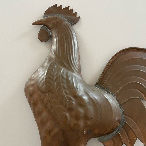 Rooster Copper Wall Hanging Farmhouse Chicken Metalware Art Vintage MCM 