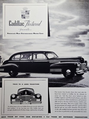 Cadillac Fleetwood Print Ad 1941 - Sixty Special Luxurious Seventy-Five Cars