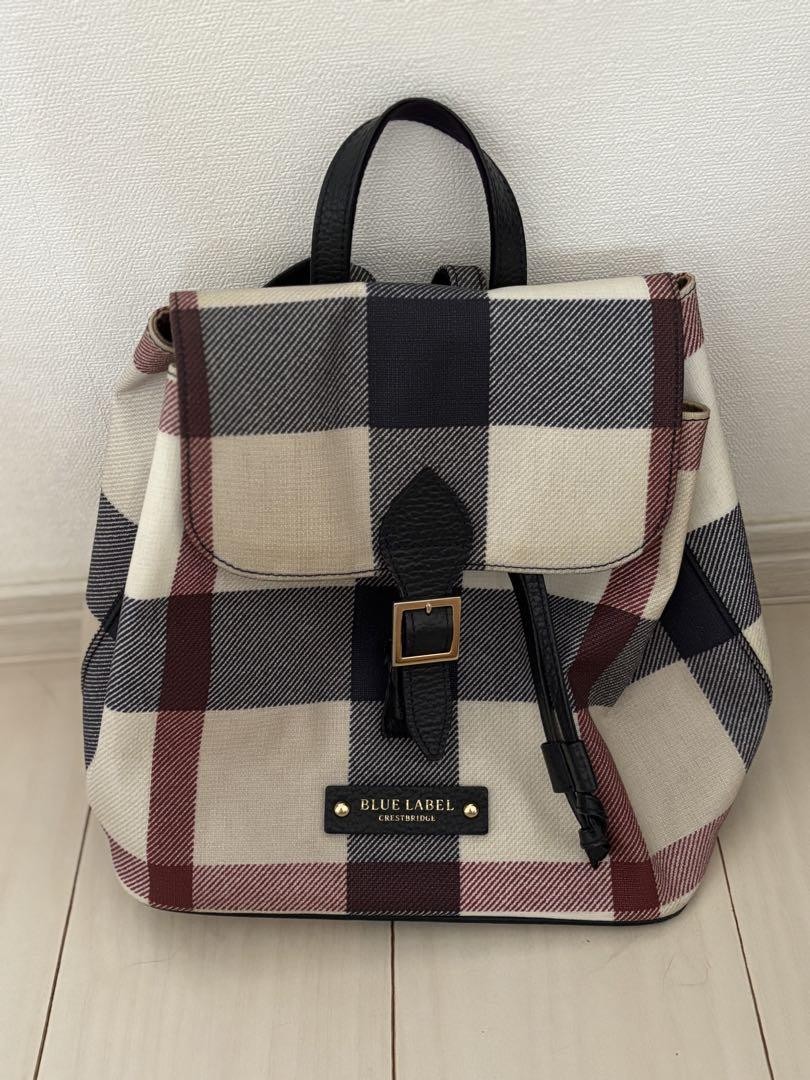 BURBERRY BLUE LABEL バッグ Burberry Blue Label Black and Nova Check Nylon Tote Bag