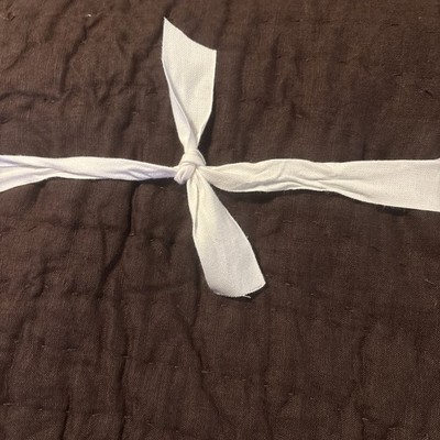 Pottery Barn Belgian Linen Hand-Stitched KING Sham Chocolate New Read Sample