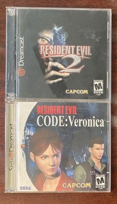 RESIDENT EVIL 2 + CODE VERONICA Sega Dreamcast 2 Games CIB w/ Manuals Authentic