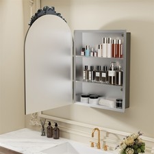 Antique Wall Vanity Mirror Cabinet Recessed 3 Tier Medicine Cabinet Brass Mirror