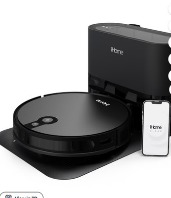 iHome AutoVac Eclipse Pro Robot Vacuum, Auto Empty Base, Ultra Suction, 120 Min