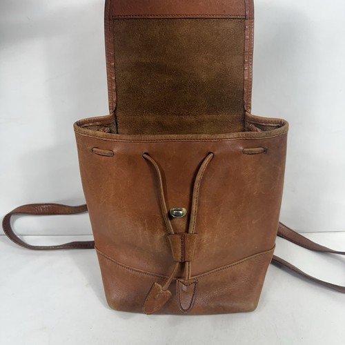 Vintage COACH Brown Leather Daypack Bag Backpack Turnlock Brass Hardware 101-78 - Bild 2 von 11