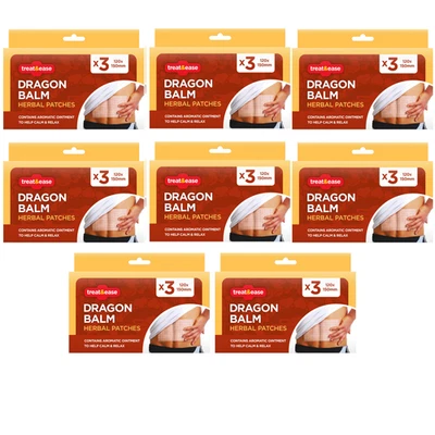 24 X TREAT & EASE DRAGON BALM HERBAL PATCHES/HEAT PADS - 24 PACK.