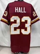 DeAngelo Hall Signed Custom Burgundy Player Jersey (XL) 3x Pro Bowl Insc BAS 876