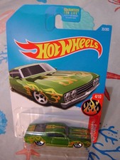 Hot Wheels HW FLAMES Green '69 Ford Torino Talladega 1/64 #DTX82