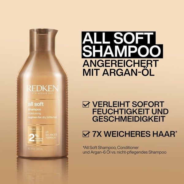 , Champú Hidratante con Aceite de Argán para Cabello Seco y Frágil, All Soft, 30