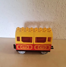 (A01)  Lego Duplo Waggon rot gelb elektrische Eisenbahn Personenwaggon