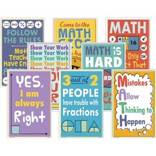 Teacher Created Resources Math Fun Posters - 11" Width x 17" Height - Multi