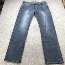 Levis 501 Jeans Mens 36x36 Blue Medium Wash Straight Leg Button Fly Denim Pants