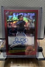 2017 Panini Donruss - Retro 1983 Signatures Omar Vizquel #RS-OV Red /25 (AU)