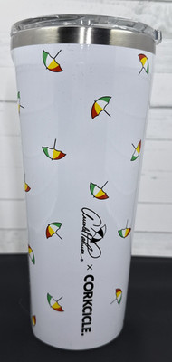 Arnold Palmer Corkcicle Triple Insulated Tumbler White With Signature Umbrellas