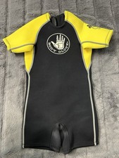 Body Glove Child s Shorty Wetsuit Size C2 Neon Yellow Black Neoprene Spring Suit