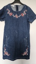 Boho Embroidered Denim Tunic Dress, Glamorous Petite Size 8, Short Sleeve