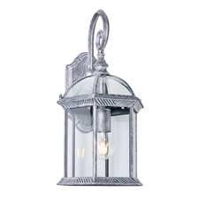 Litecraft Fitz Wall Light Large Outdoor Traditional Lantern - Brushed Silver