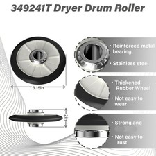 Dryer Drum Support Repair Kit Includes Roller Pulley and Belt for Fast Fix