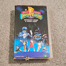 Mighty Morphin Power Rangers Different Drum & Food Fight VHS PAL U PolyGram