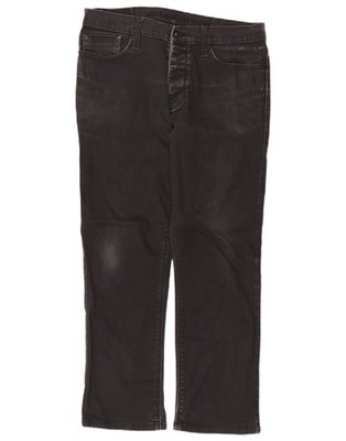 Marks & Spencer Herren Autograph Straight Jeans W34 L29 Schwarz Baumwolle EA13