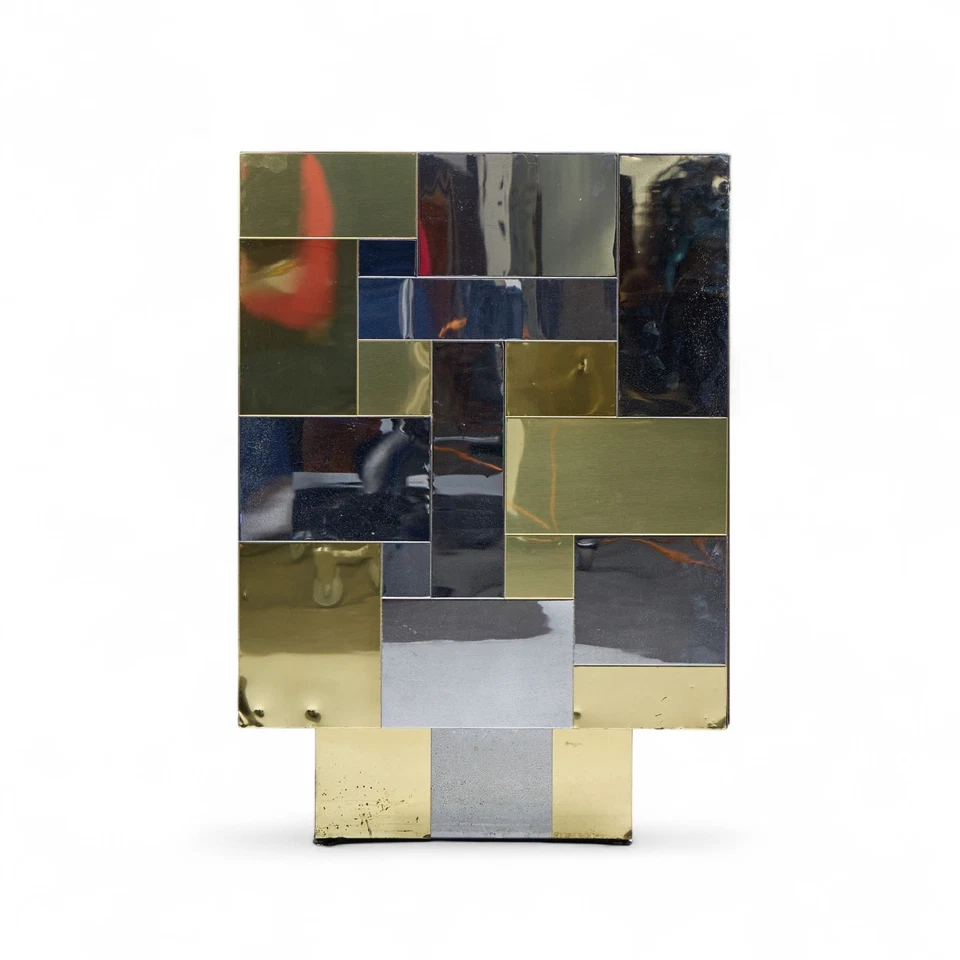 Paul Evans Paisaje Urbano Mediados de Siglo Cromo y Latón Gabinete Credenza Foto 4 de 4