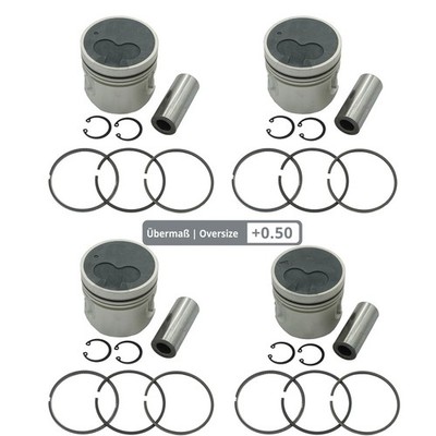 4x Kolben +0,50mm für Mitsubishi 2.5 TD 4D56T MD377962 bis MD377967 WG1034069