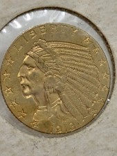 1913 $5 Indian Head Gold Half Eagle US Coin - Beautiful Condition
