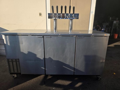 Micro Matic MDD-78 S 80 Inch Three Section Draft Beer Cooler 6 Faucets Tested