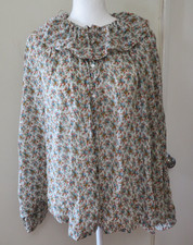 DOEN FLORAL PRINT LONG SLEEVE BLOUSE, SZ L
