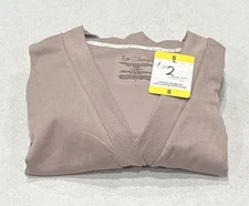 Live 2 Lounge Women's 3-Piece Cardigan Tand and Pant Lounge Set, Tan, S