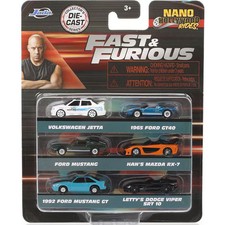 JADA36579 Fast & Furious Nano Tamaño Mini Coche Juego de 6 PACK-D [Mini Coche]
