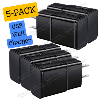 5Pcs USB Wall Charger Fast Adapter Block Charging Cube Brick Box Lot For Samsung