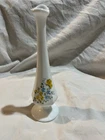Vintage Fenton Swung Milk Glass Bud Vase With Yellow Butterfly. Charlotte Smith