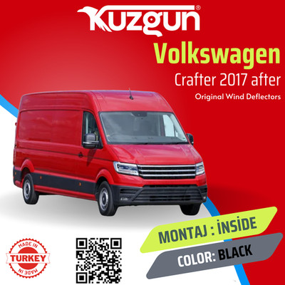 VOLKSWAGEN CRAFTER AB 2018 WINDSCHOTT 2-TLG IN KANAL SCHWARZ GLANZ