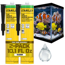 Stanley Aquarium Silicone Sealant Clear 10.5 fl oz 100 Non-Toxic Clear 2 pk