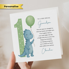 1st Birthday Card For Grandson Son Brother Nephew Boy Him 1st Birthday Poem Card