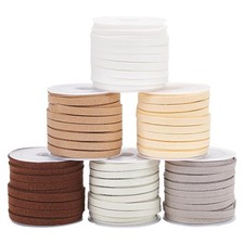 5mm Faux Leather Cord 6 Rolls Suede String Flat Suede Cord Thin Leather Lace ...