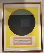 IBM 8" 200mm Computer Silicon Semiconductor Test Grid Wafer 14" x 11" Framed '91