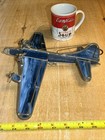Vintage Iridescent Cobalt Blue Stained Glass B12 Bomber Airplane Hand Made 14”