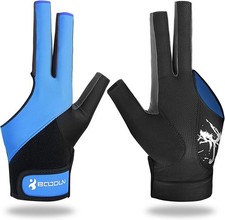 YFY Billiard Pool Gloves for Left Hand 3 Finger, Splicing Process, Snooker Cue S